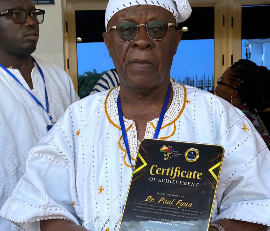 Dr. Paul Fynn honoured at maiden Africa Education Awards Ceremony