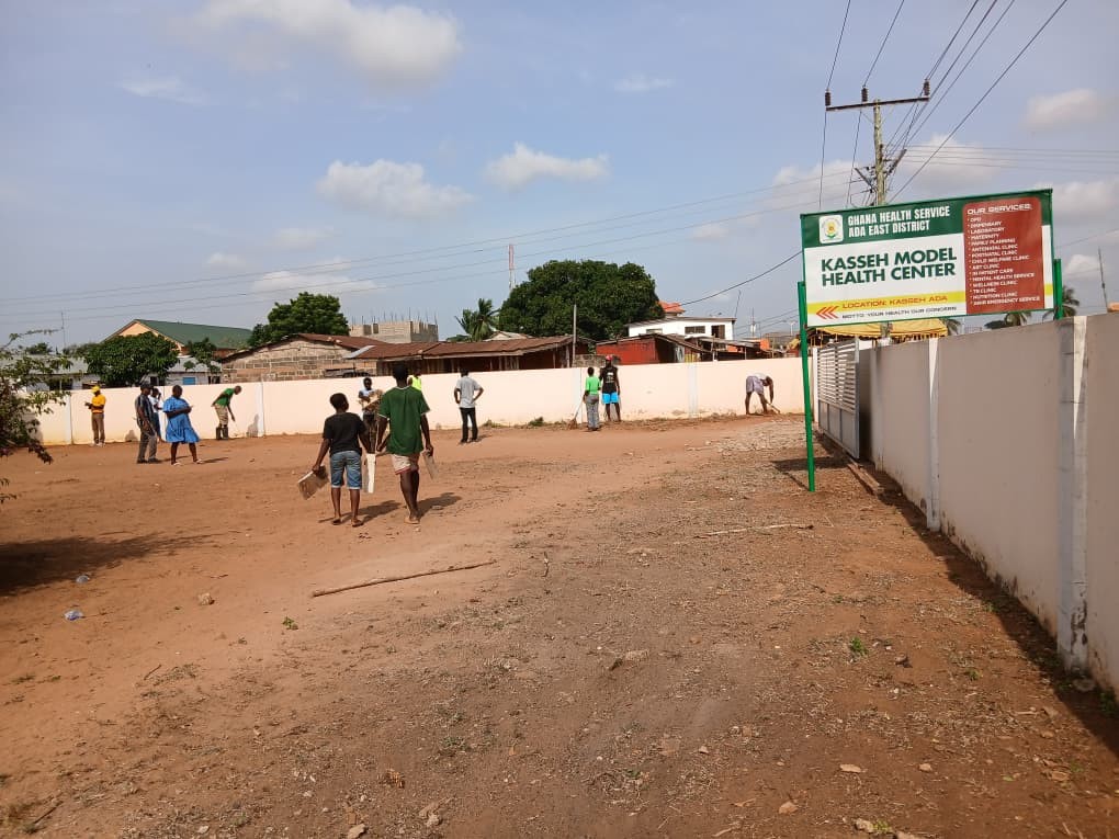 Church of Pentecost cleans Kasseh Model Health Centre 