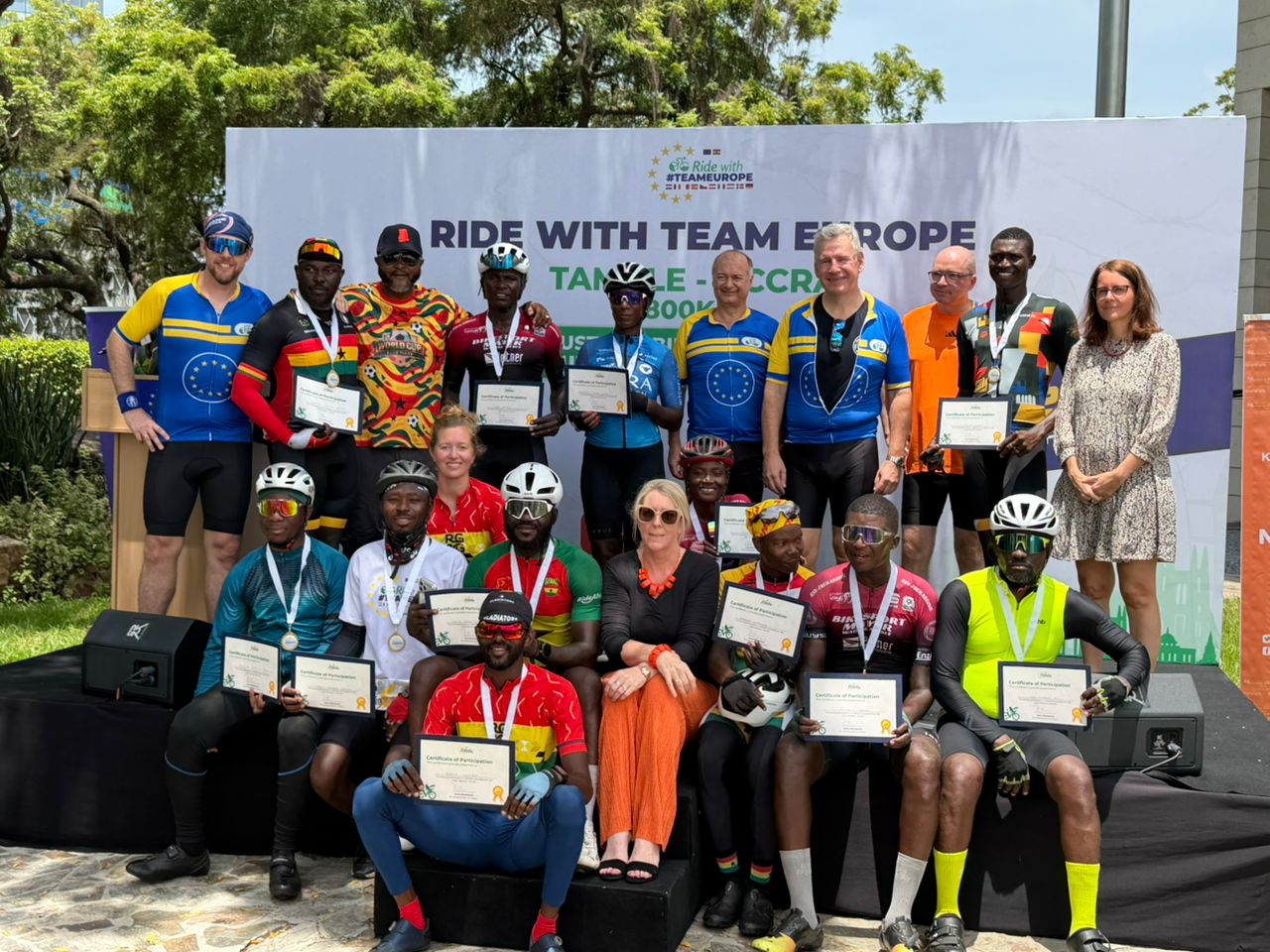 ‘Ride With Team Europe’ 800km cycling relay successfully ends in Accra