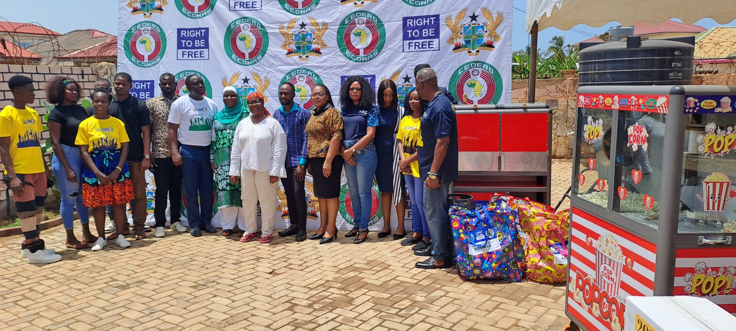 Right To Be Free donates popcorn machines to Ghanaian returnees