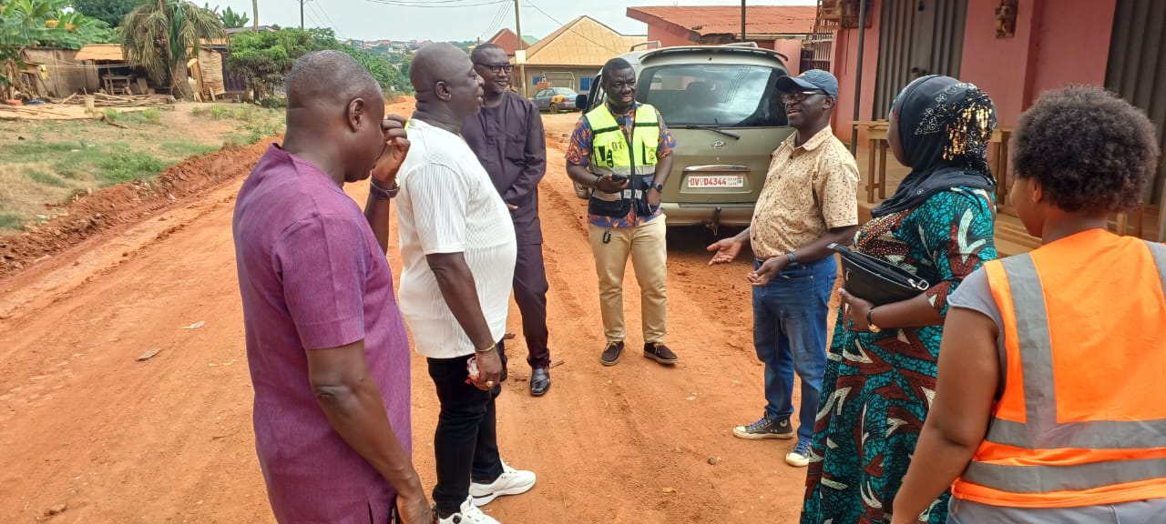 Kwadaso MCE inspects reshaping works on Tanoso–Topre road